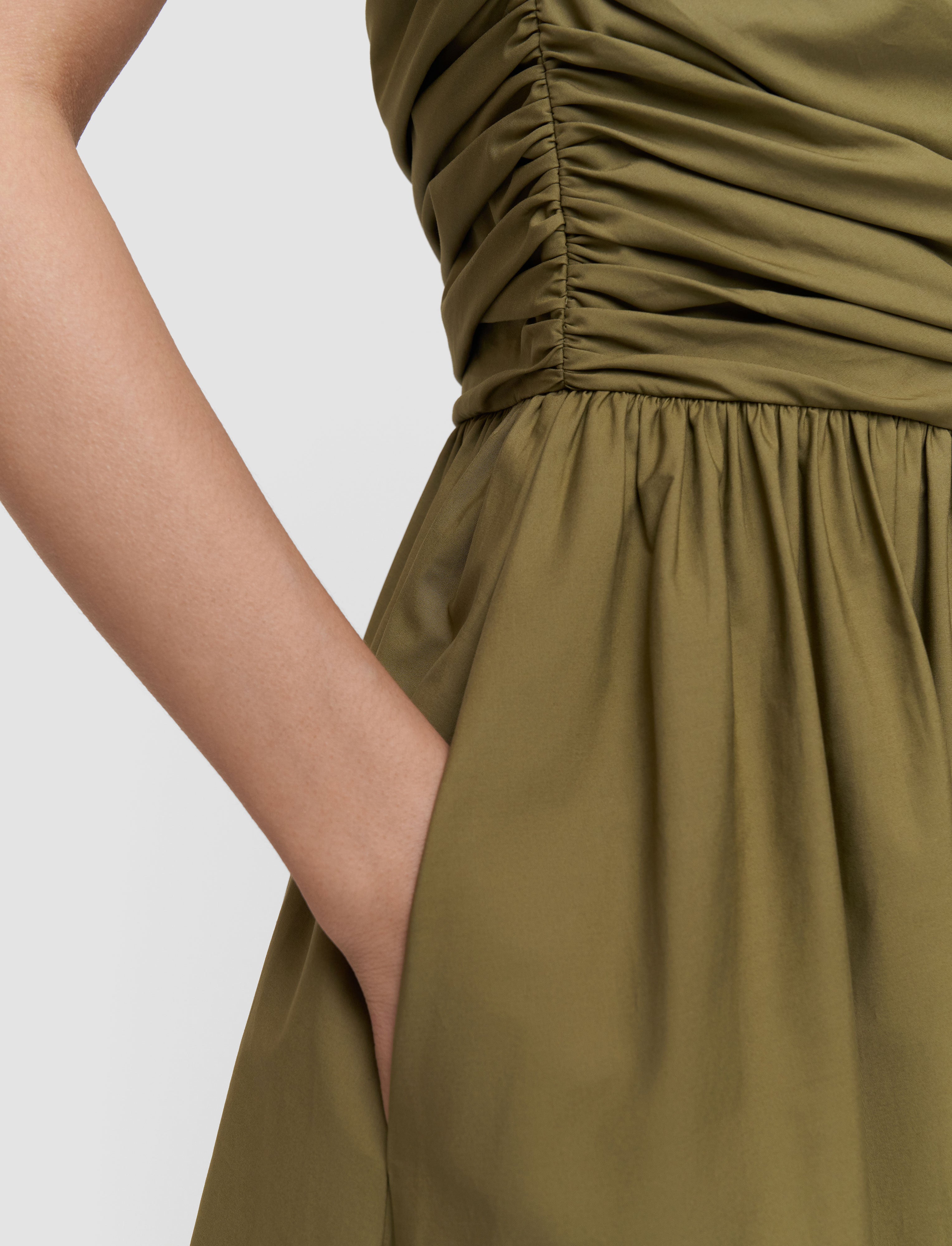 olive green poplin dress Marina Rinaldi | Woman - Cotton poplin dress - Olive Green
