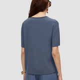 Blue Rubin Crepe de Soie Silk Blouse - Joseph