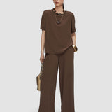 Brown Rubin Crepe de Soie Silk Blouse - Joseph