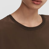 Brown Rubin Crepe de Soie Silk Blouse - Joseph