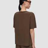 Brown Rubin Crepe de Soie Silk Blouse - Joseph