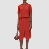 Red Rubin Crepe de Soie Silk Blouse - Joseph