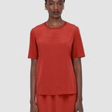 Red Rubin Crepe de Soie Silk Blouse - Joseph