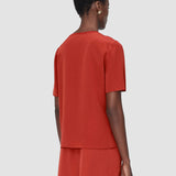 Red Rubin Crepe de Soie Silk Blouse - Joseph