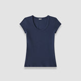 Blue Saba Cotton Rib T-shirt - Joseph
