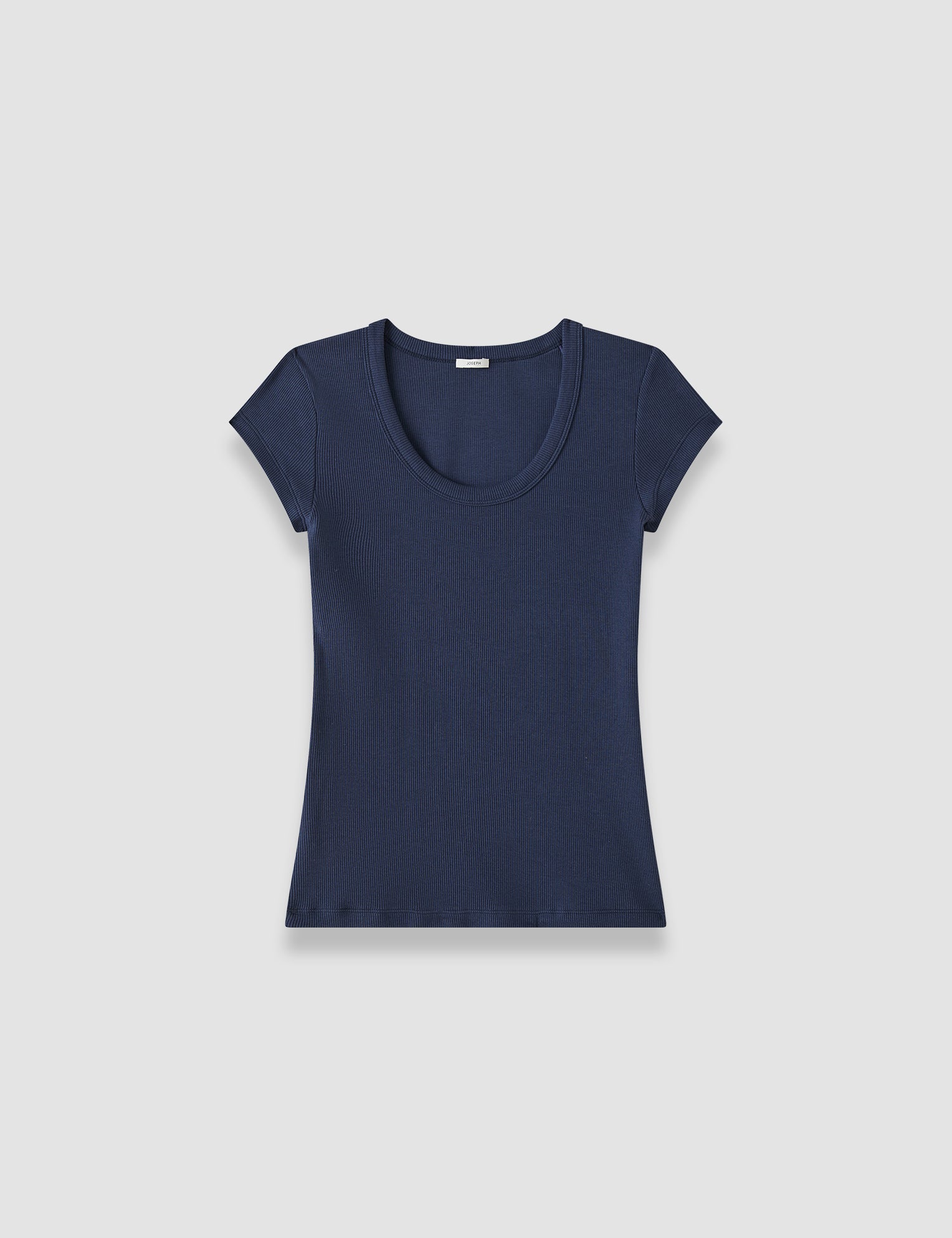Blue Saba Cotton Rib T-shirt - Joseph