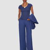 Blue Saba Cotton Rib Top - Joseph