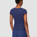 Blue Saba Cotton Rib Top - Joseph