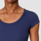Blue Saba Cotton Rib Top - Joseph
