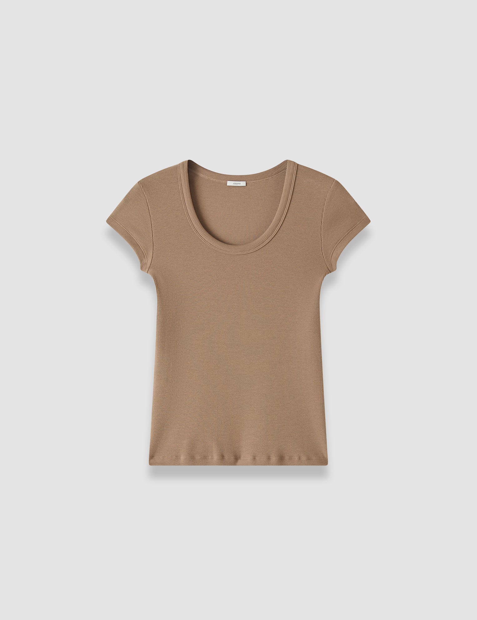 Brown Saba Cotton Rib T-shirt - Joseph