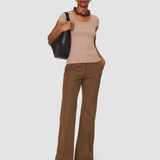 Brown Saba Cotton Rib Top - Joseph