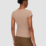 Brown Saba Cotton Rib Top - Joseph