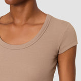 Brown Saba Cotton Rib Top - Joseph