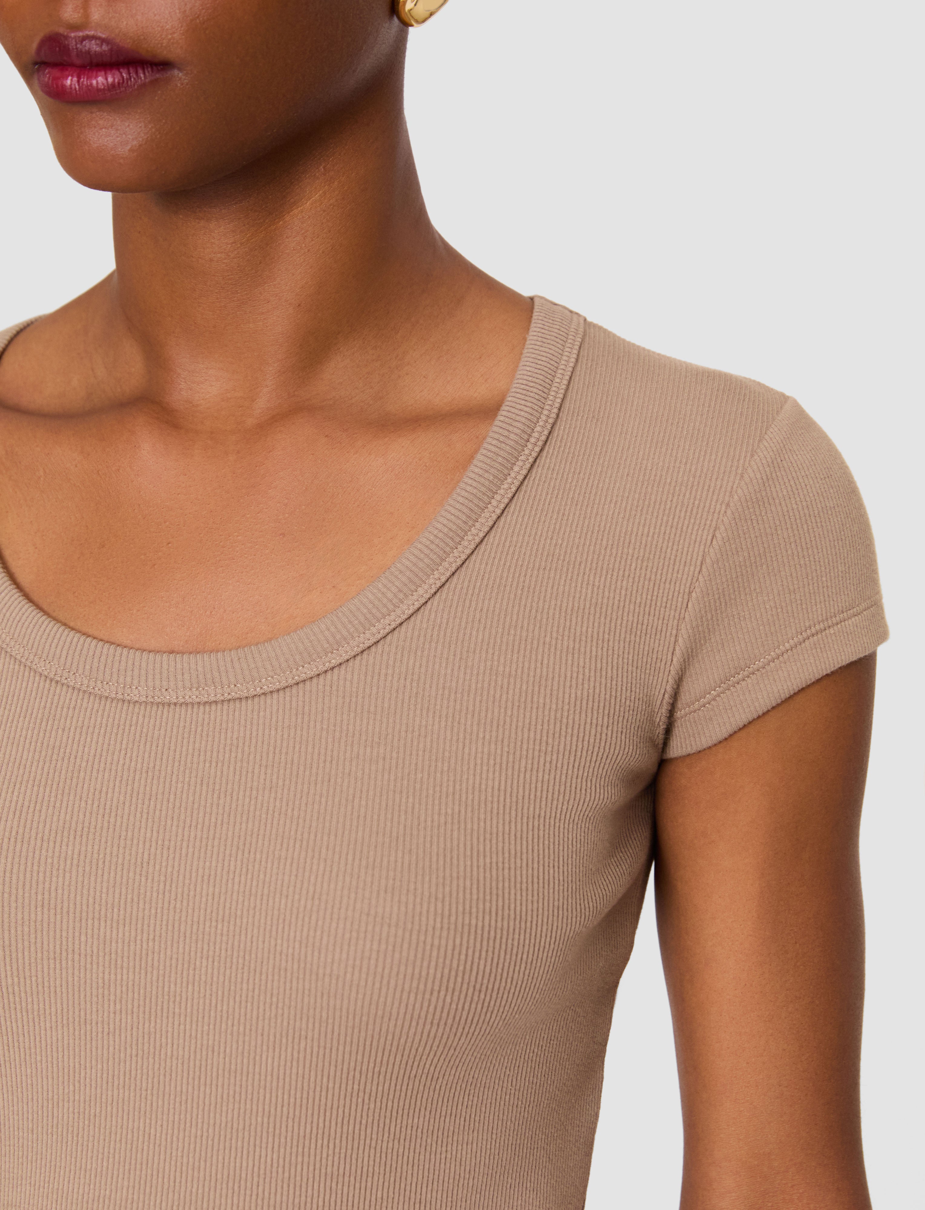 茶色-saba-cotton-rib-トップ-JOSEPH