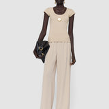 Beige Saba Cotton Rib Top - Joseph