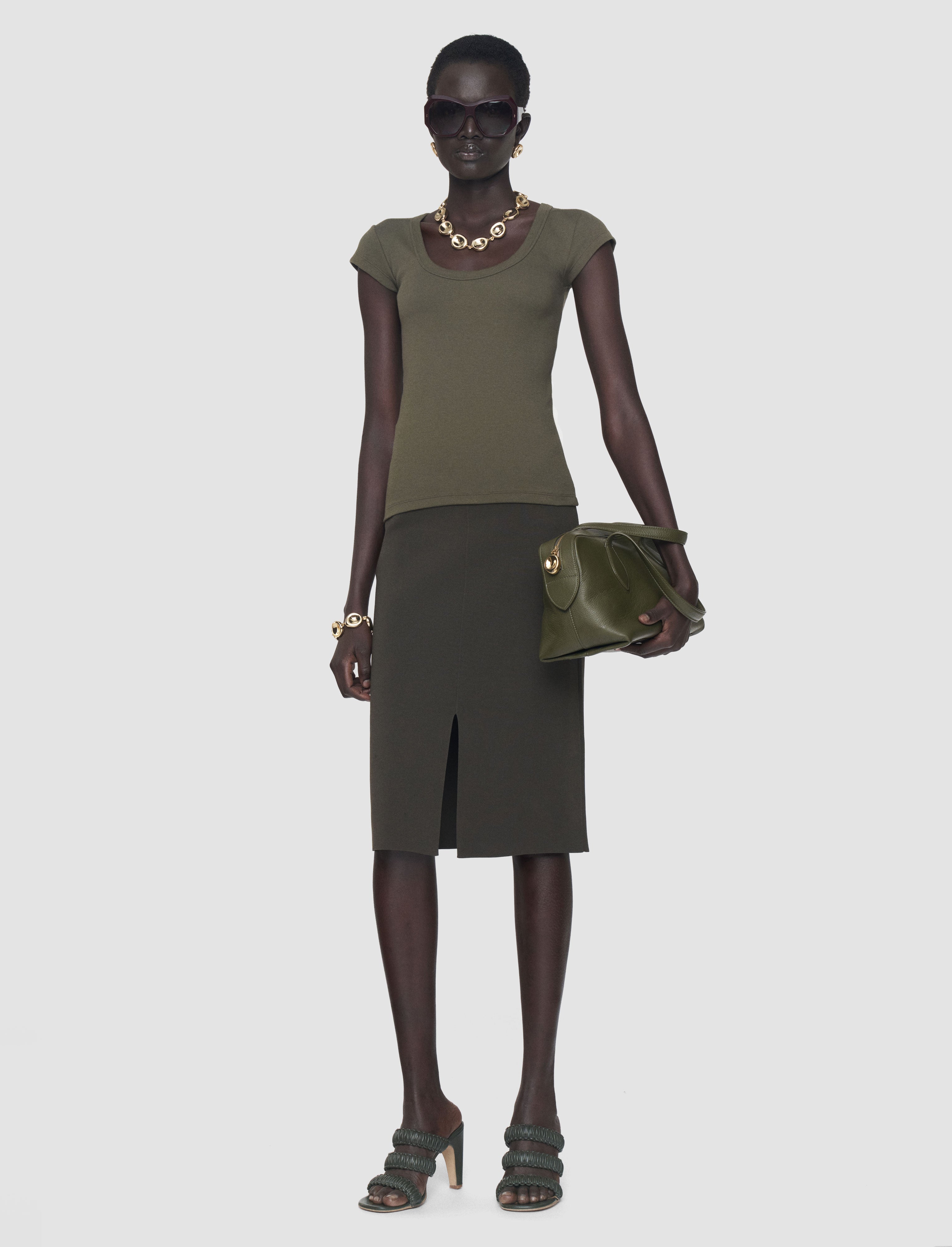 緑-saba-cotton-rib-トップ-JOSEPH