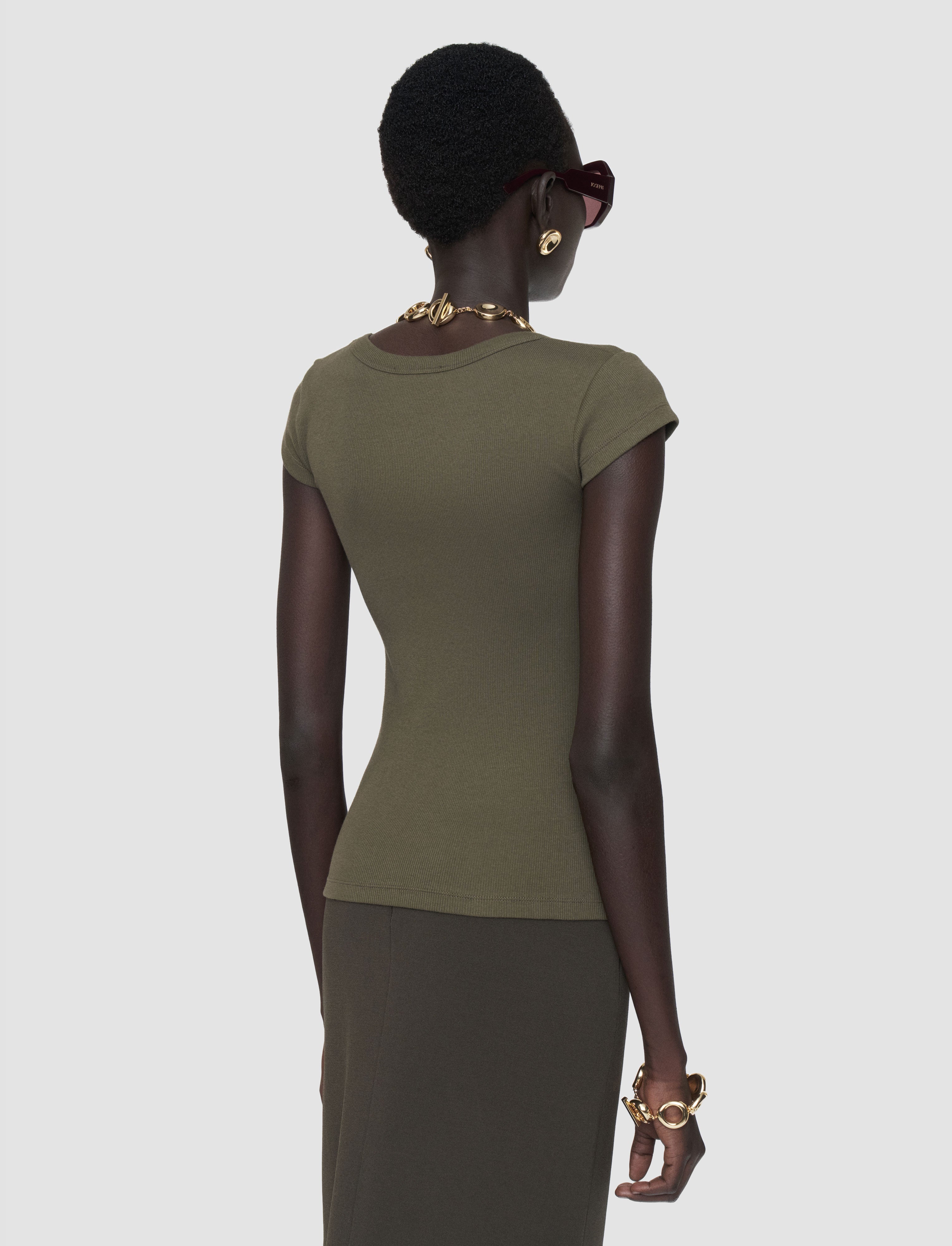 緑-saba-cotton-rib-トップ-JOSEPH