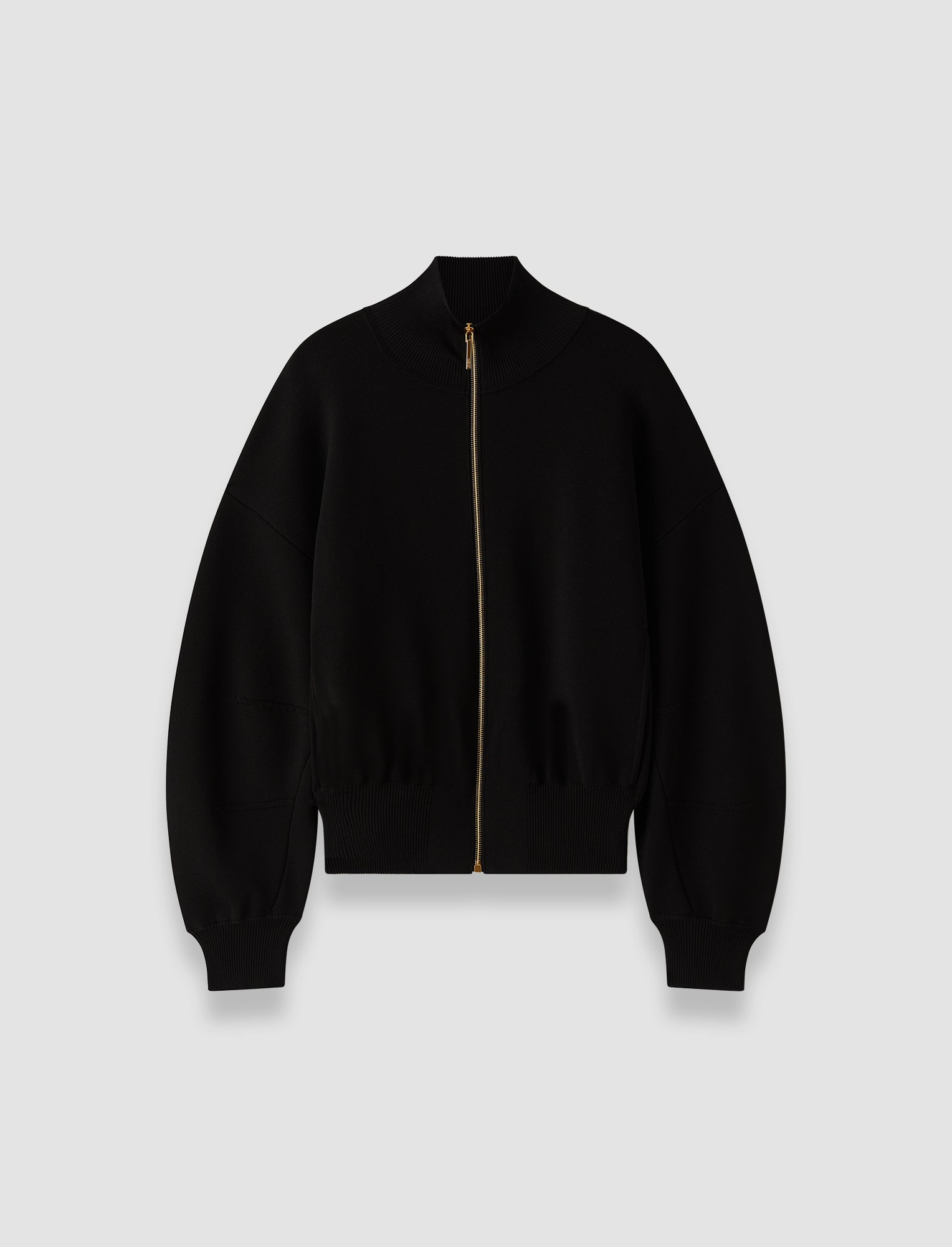 black-sable-milano-knit-bomber-jacket-JOSEPH