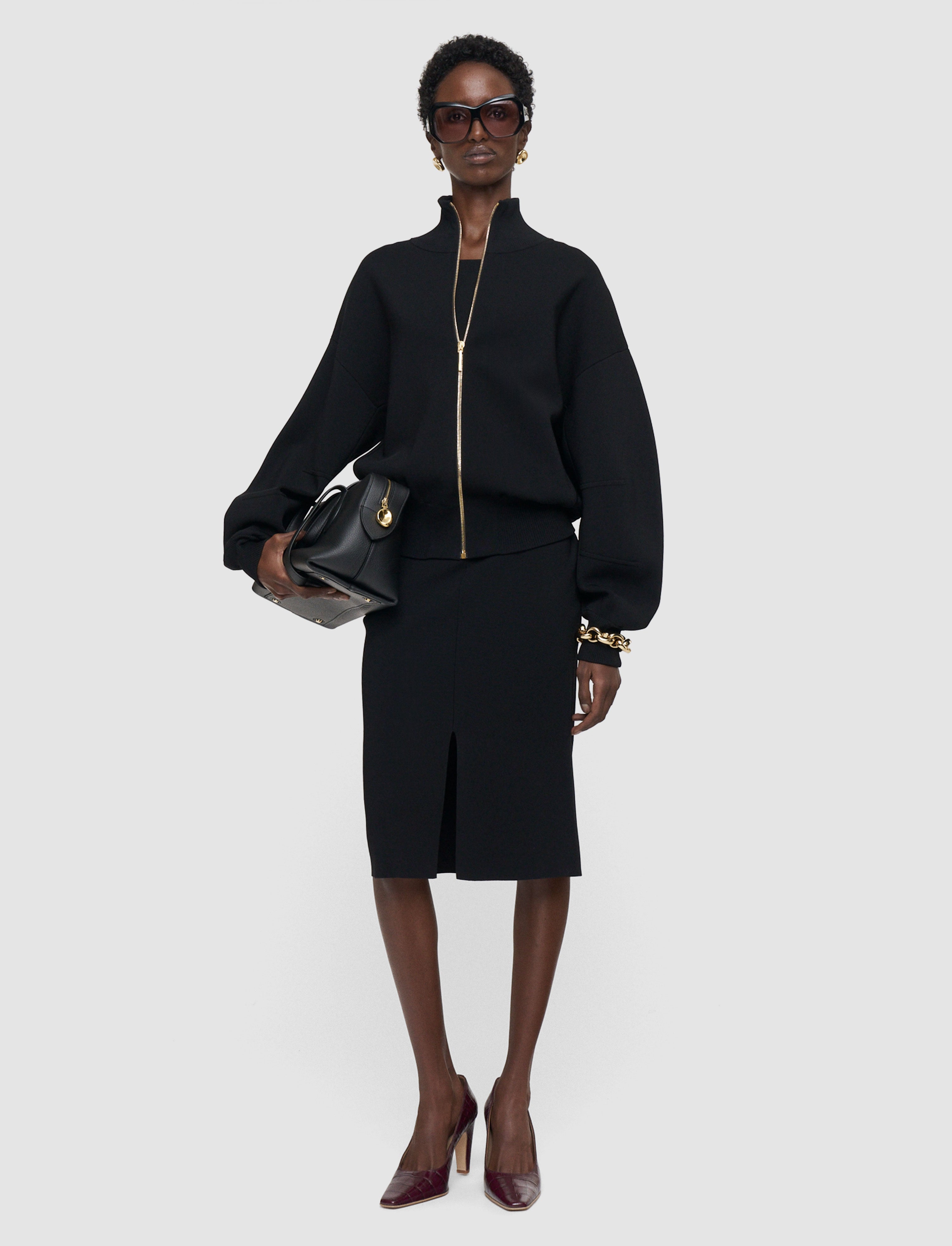 black-sable-milano-knit-bomber-jacket-JOSEPH