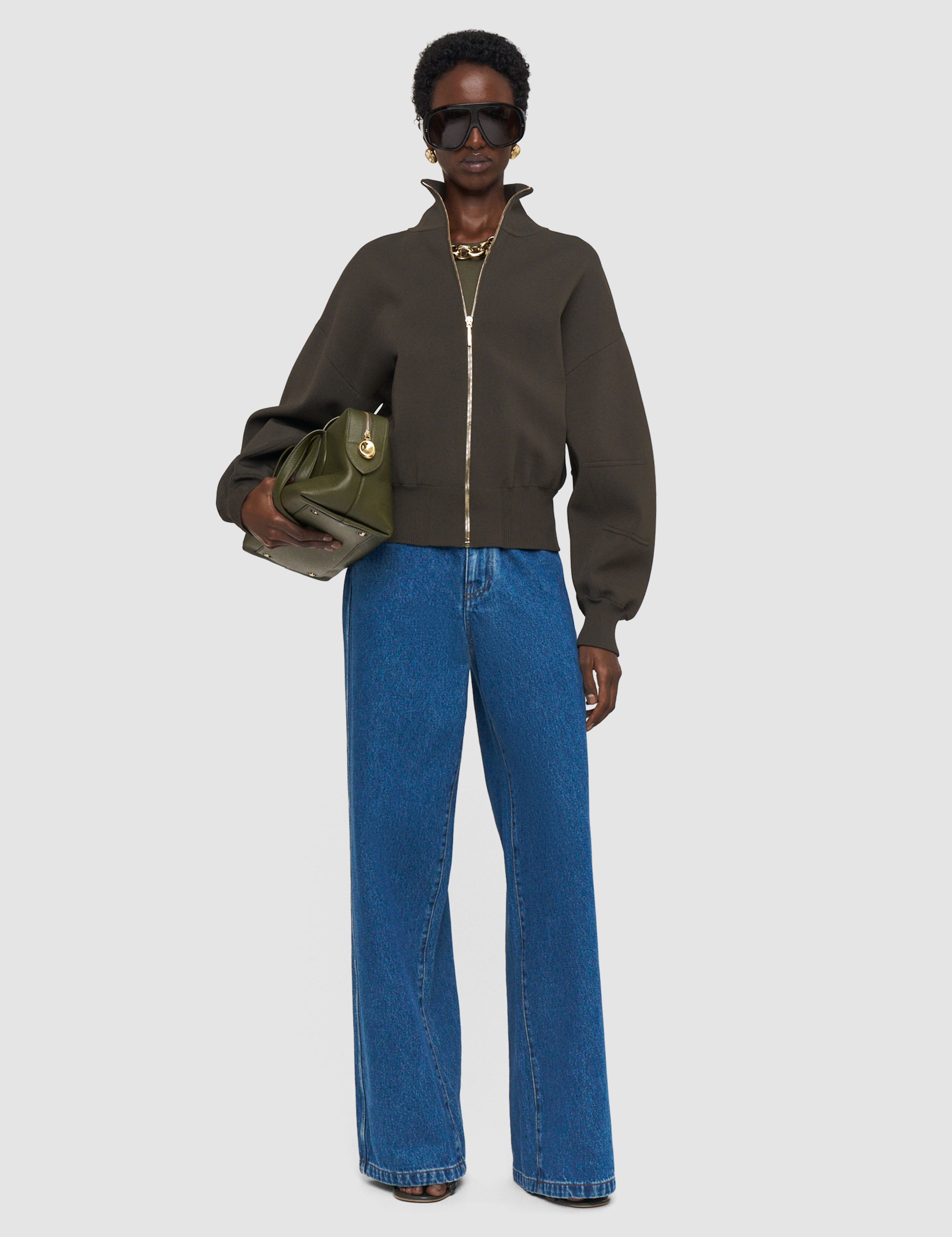 Green Sable Compact Milano Knit Jacket - Joseph