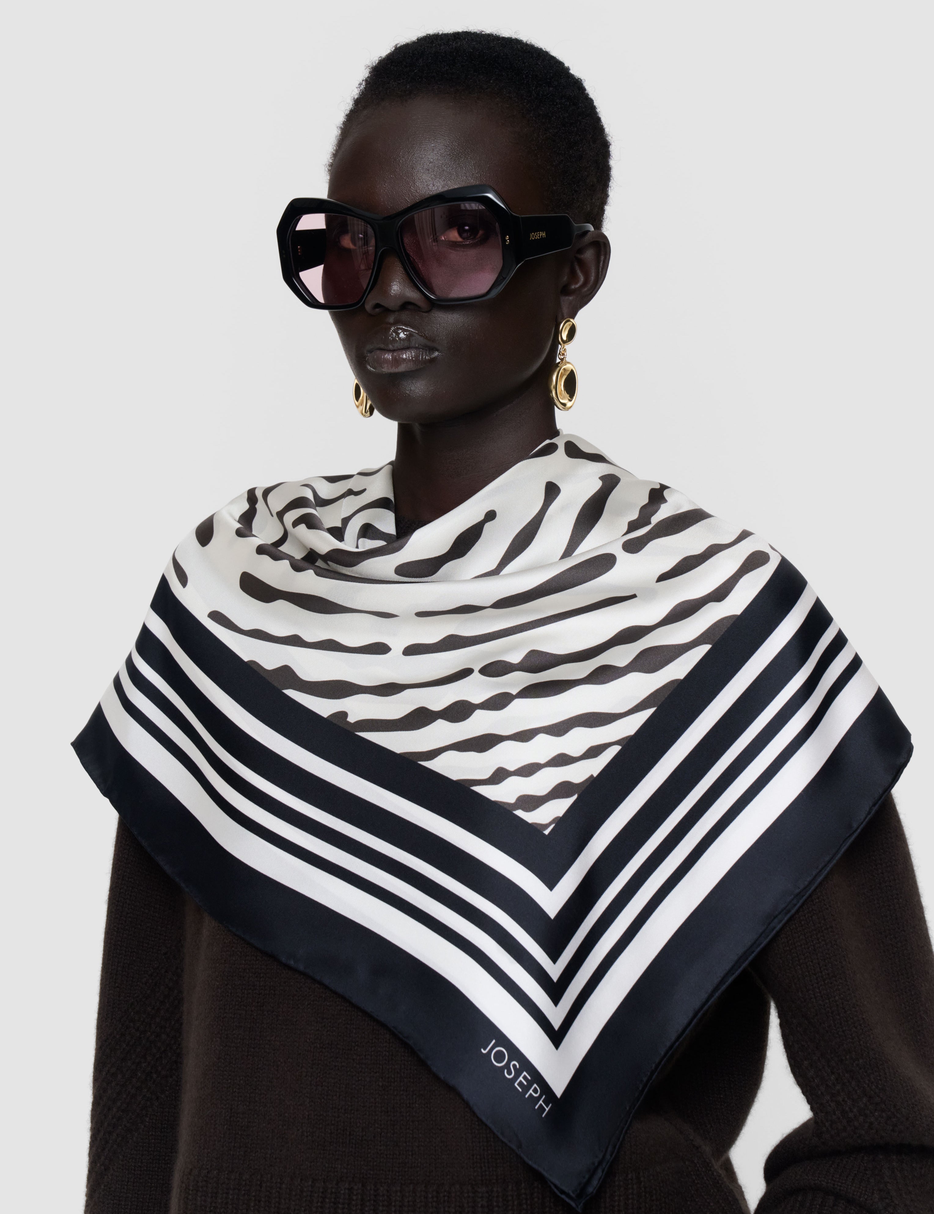 Multicolour Saff Large Silk Scarf - Joseph