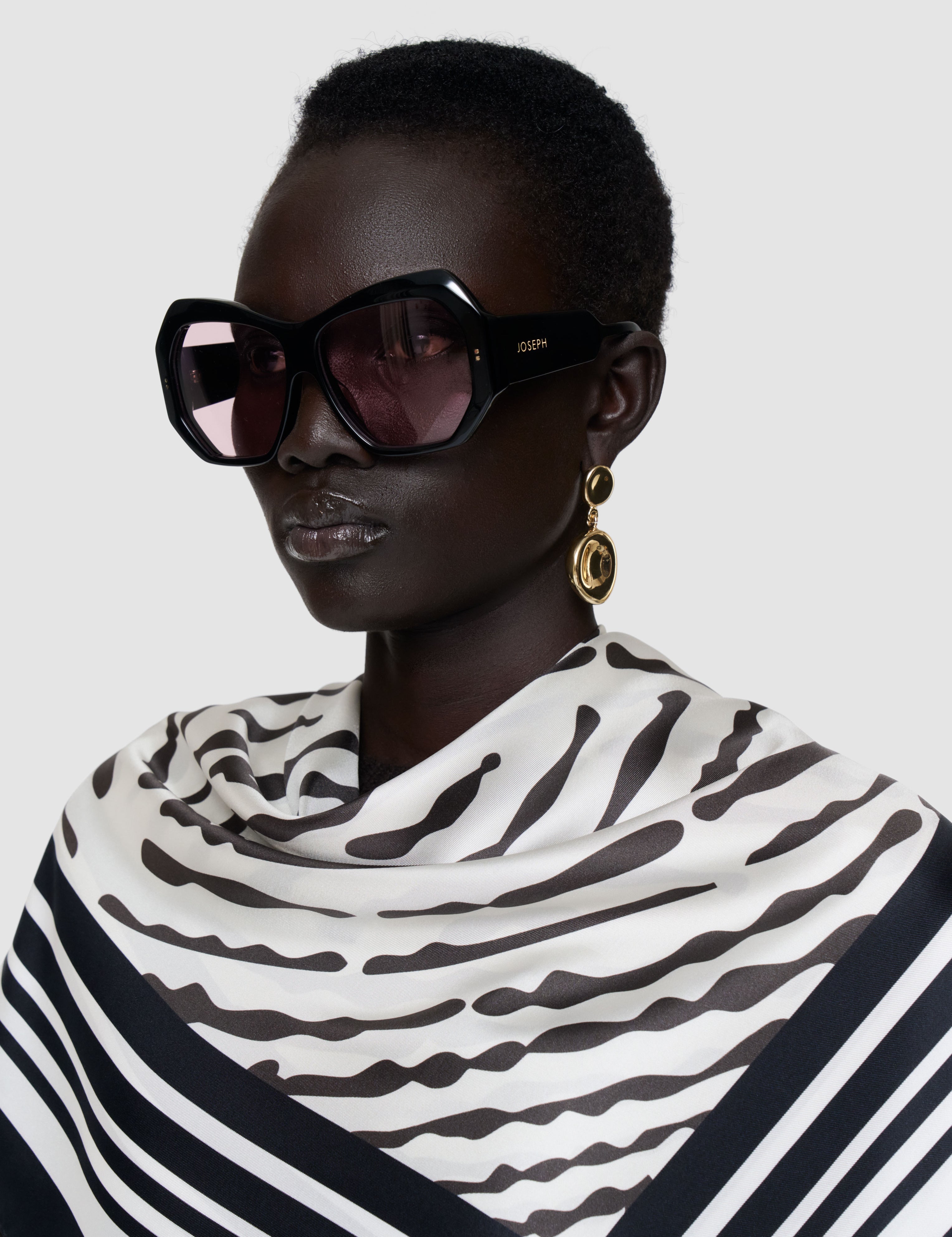 Multicolour Saff Large Silk Scarf - Joseph