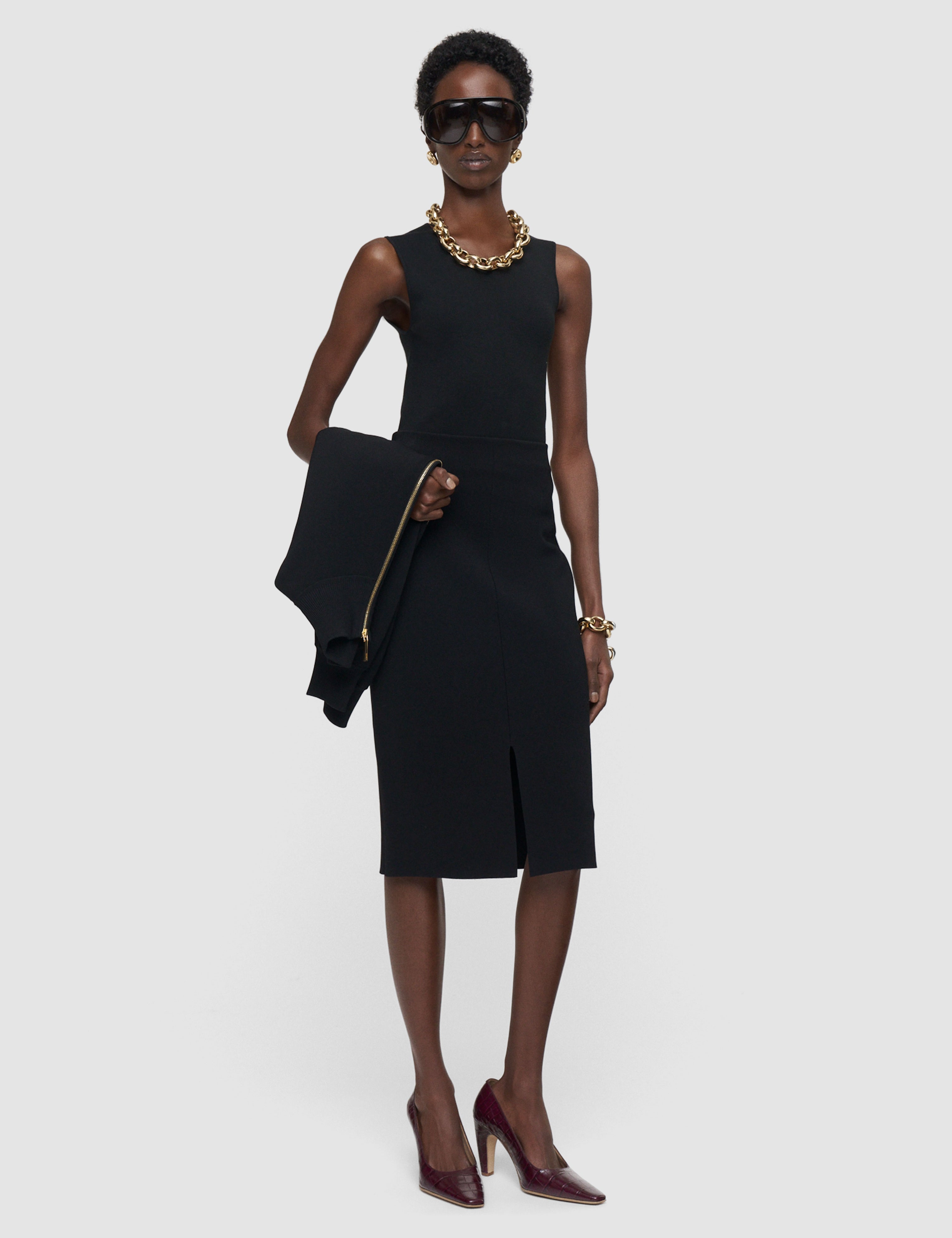 Black Safir Compact Milano Knit Skirt - Joseph