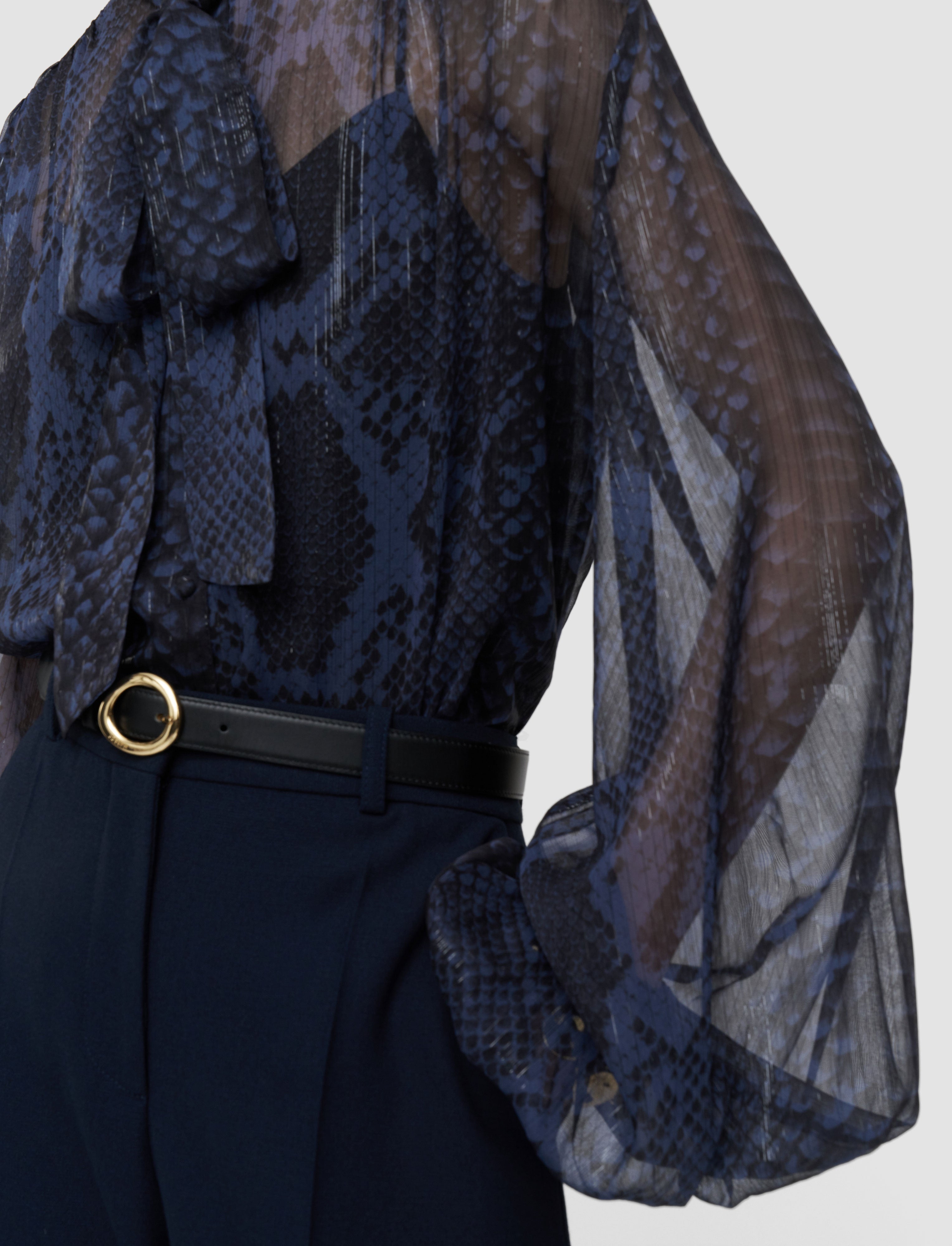 bleu-chemisier-en-mousseline-lurex-sally-snake-JOSEPH