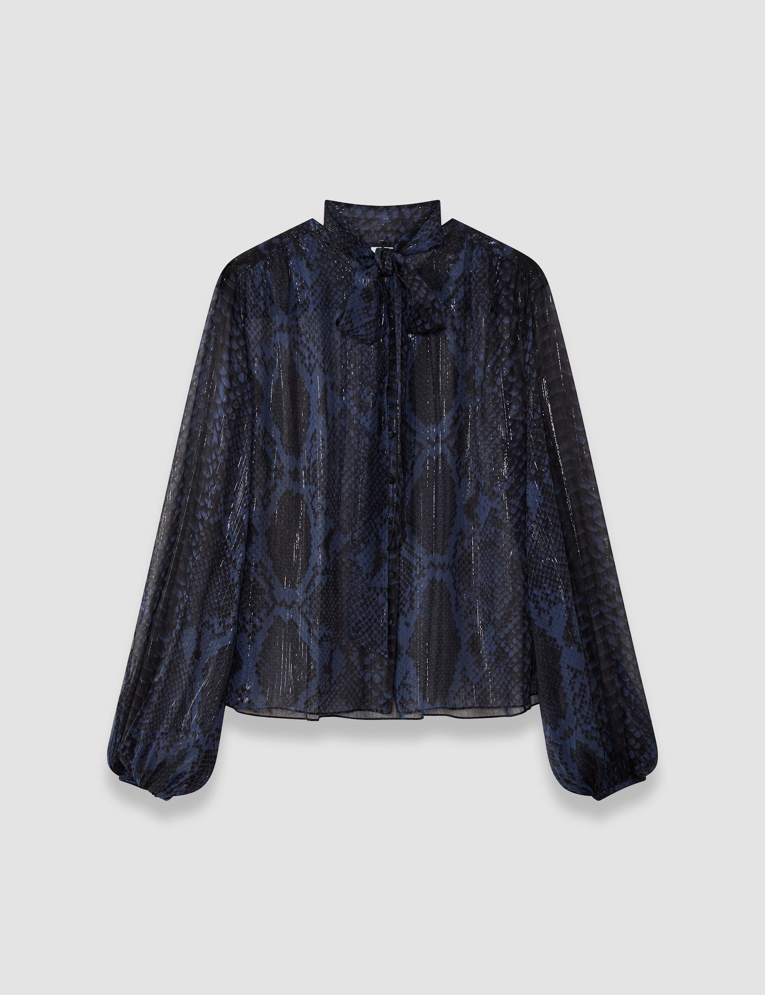 Blue Sally Snake Lurex Chiffon Blouse - Joseph