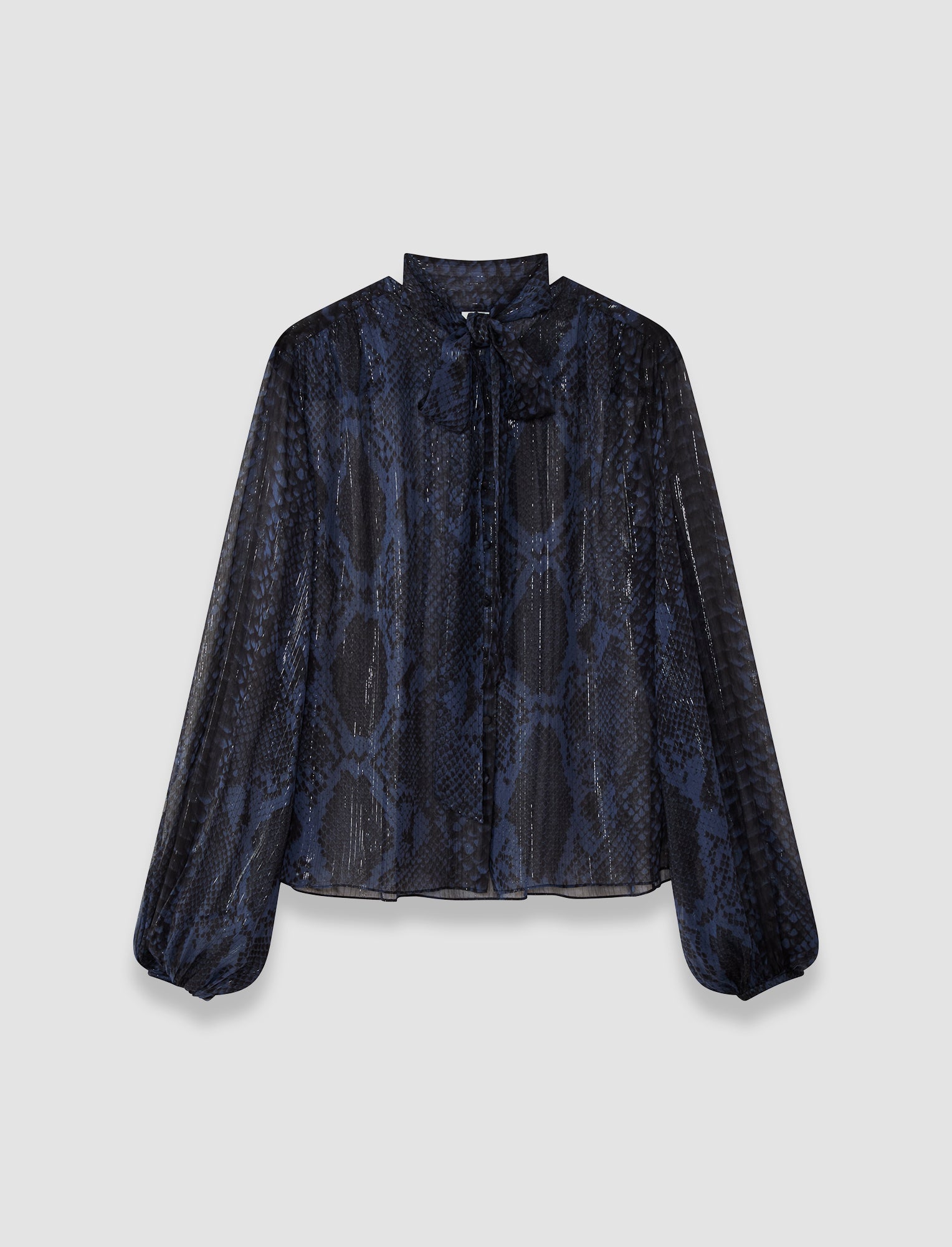 bleu-chemisier-en-mousseline-lurex-sally-snake-JOSEPH