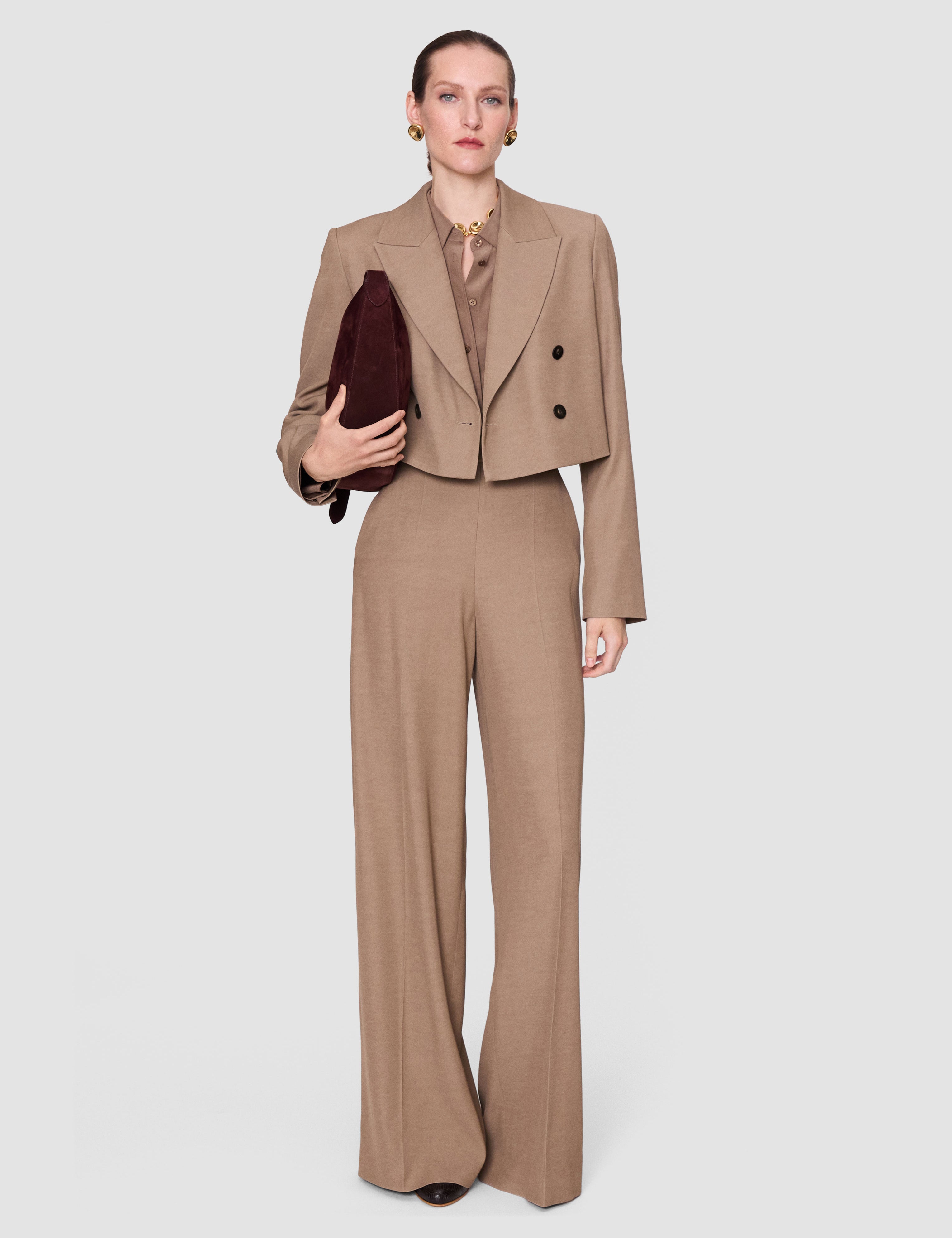 Brown Sami Cady Twill Jacket - Joseph