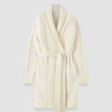 White Sammy Brushed Alpaca Striped Cardigan - Joseph