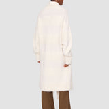 White Sammy Brushed Alpaca Striped Cardigan - Joseph