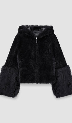 Grey Sarah Shearling Jacket - Joseph
