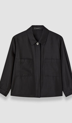Black Satie Soft Cotton Silk Shirt - Joseph