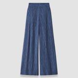 Blue Selene Fluid Crinkle Trousers - Joseph