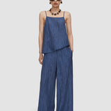 Blue Selene Fluid Crinkle Trousers - Joseph