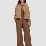 Brown Selene Fluid Crinkle Trousers - Joseph