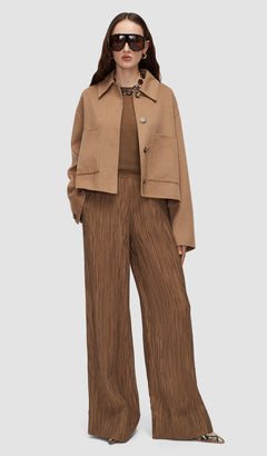 Brown Selene Fluid Crinkle Trousers - Joseph