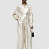 Gold Selene Silk Snake Lame Trousers - Joseph
