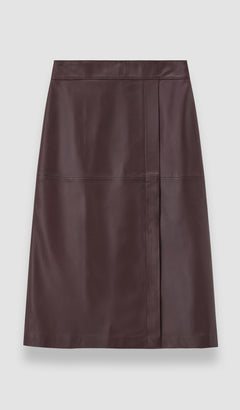Purple Sèvres Nappa Leather Skirt - Joseph