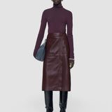 Purple Sèvres Nappa Leather Skirt - Joseph