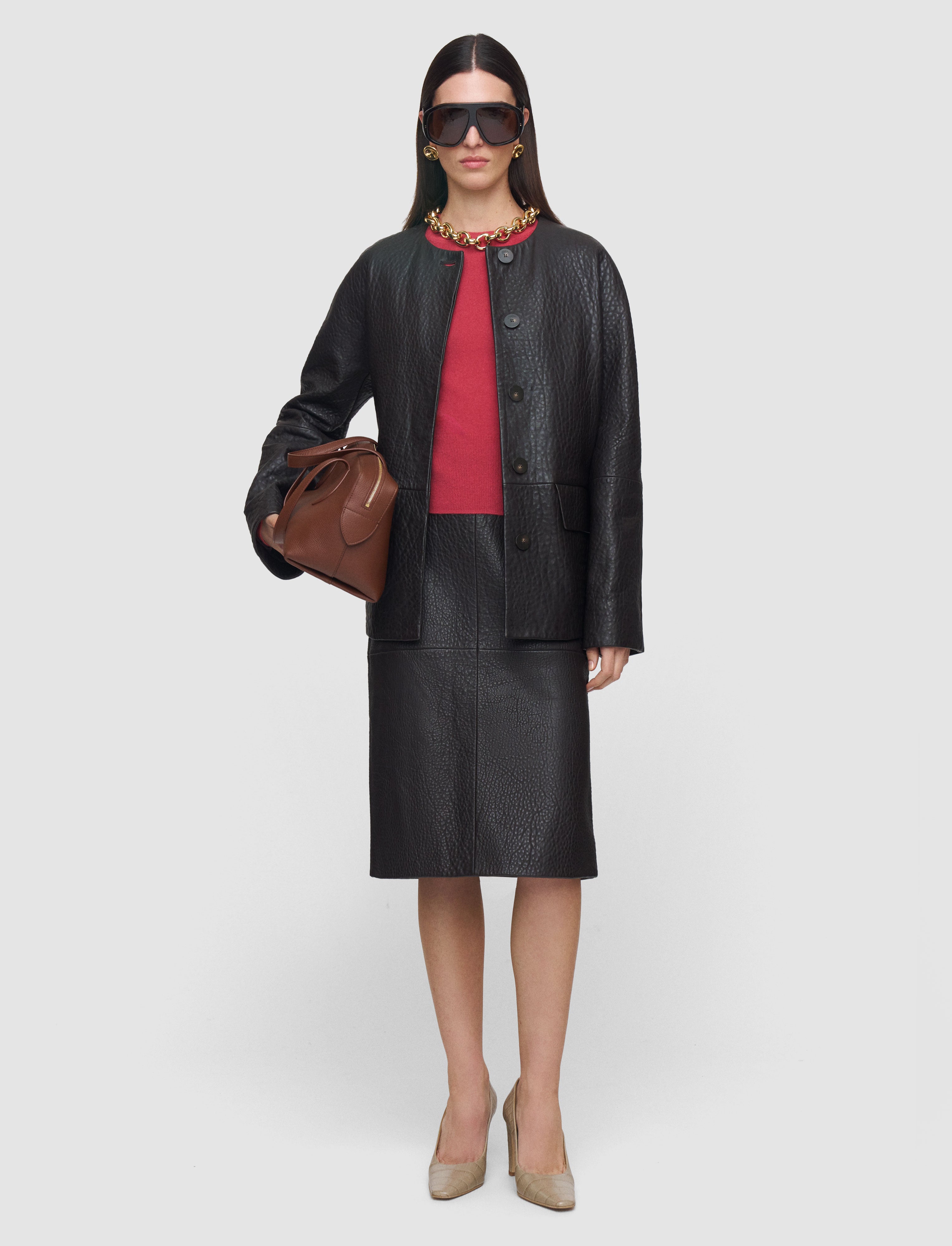 brown-shroff-pebble-leather-skirt-JOSEPH