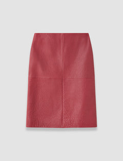 Pink Shroff Pebble Leather Skirt - Joseph