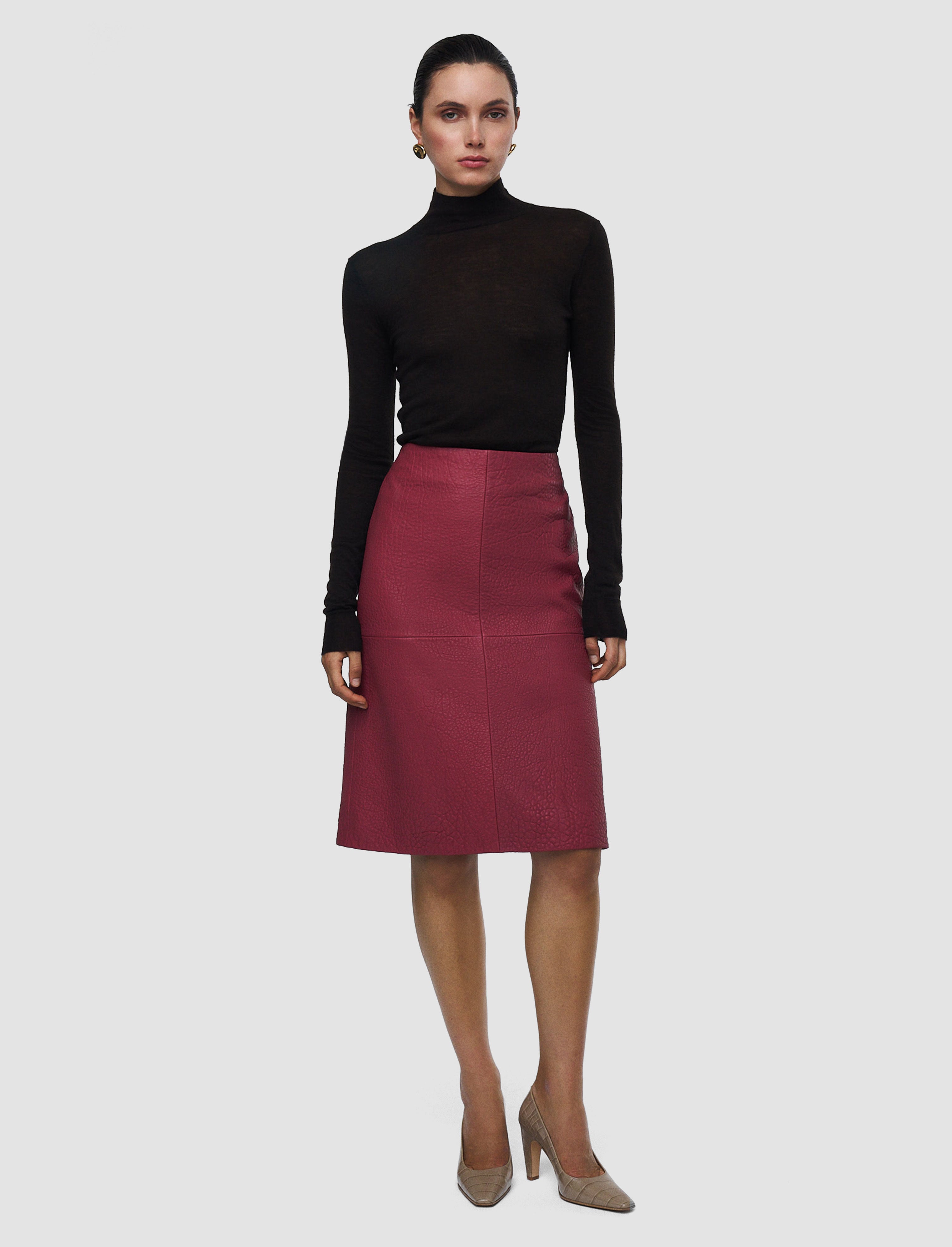 pink-shroff-pebble-leather-skirt-JOSEPH