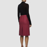 Shroff Pebble Leather Skirt