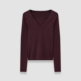 Silk Stretch V Neck Top