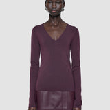 Silk Stretch V Neck Top
