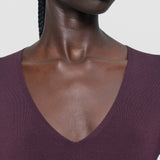 Silk Stretch V Neck Top