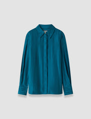 Blue Sina Silk Stripe Blouse - Joseph